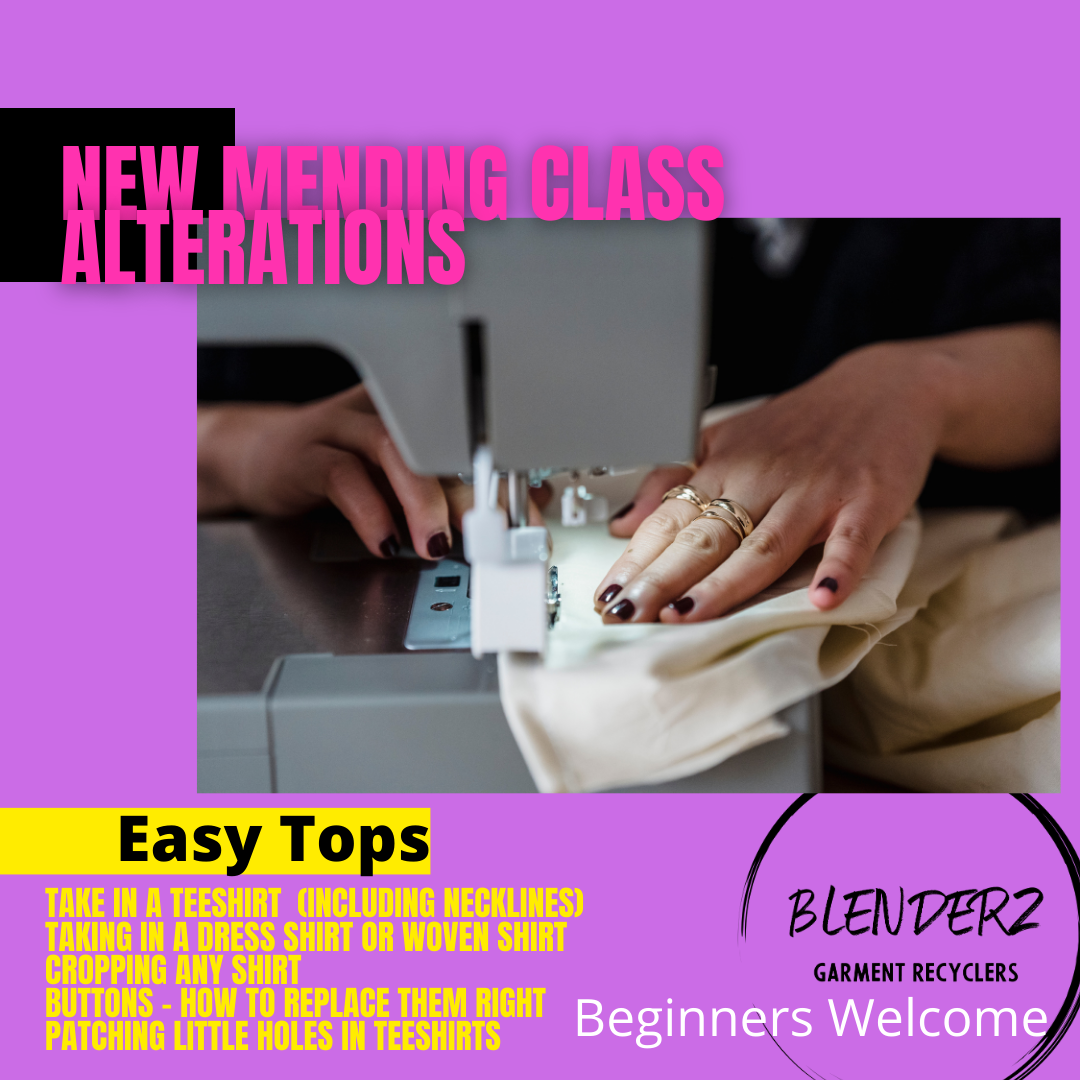 Easy alterations class Edmonton thrift store Blenderz Garment Recyclers